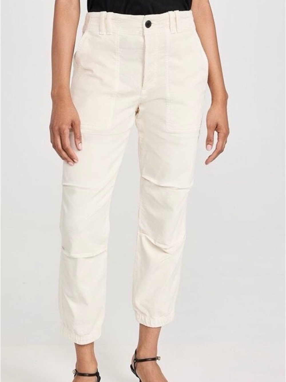 Citizens of Humanity Agni Utility Cropped High Rise Cream Pants